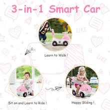Load image into Gallery viewer, 3-in-1 Baby Walker Sliding Car Pushing Cart Toddler Ride-Pink