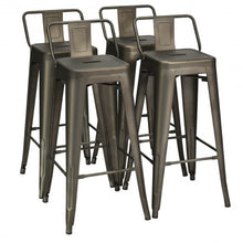 Load image into Gallery viewer, 30" Set of 4 Metal Indoor Outdoor Counter Height Bar stools -Gun