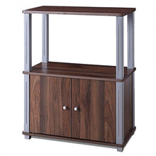 Load image into Gallery viewer, TV Stand Component Console Multipurpose Shelf with Storage Cabinet-Walnut
