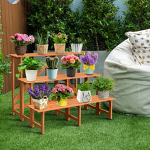 Load image into Gallery viewer, 3-Tier Wide Wood Flower Pot Step Ladder Plant Stand