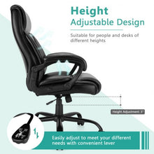 Load image into Gallery viewer, 400 Pounds Big and Tall Adjustable High Back Leather Office Chair Task Chair