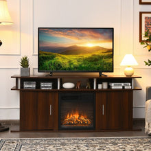 Load image into Gallery viewer, 63" TV Entertainment Console Center with 2 Cabinets-Walnut