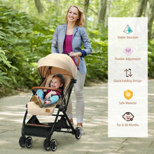 Load image into Gallery viewer, Lightweight Aluminium Frame Baby Stroller with Net-Beige