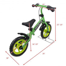 Load image into Gallery viewer, 12" Three Colors Kids Bike Bicycle with Brakes and Bell-Green