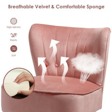 Load image into Gallery viewer, Armless Accent Chair Tufted Velvet Leisure Chair-Pink