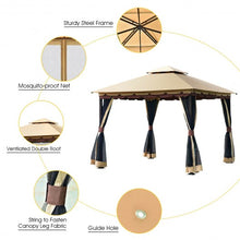 Load image into Gallery viewer, 2-Tier 10' x 10' Patio Shelter Awning Steel Gazebo Canopy