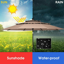 Load image into Gallery viewer, 10ft 3 Tier Patio Umbrella Aluminum Sunshade Shelter Double Vented-Beige