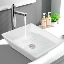 Load image into Gallery viewer, 16" x 16" Square Bathroom Ceramic Vessel Sink with Pop-up Drain