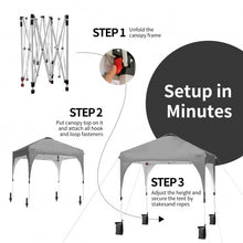 Load image into Gallery viewer, 6.6 x 6.6 FT Pop Up Height Adjustable Canopy Tent with Roller Bag-Gray
