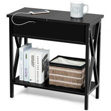 Load image into Gallery viewer, Flip Top End Table Sofa Side Console Table-Black