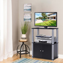 Load image into Gallery viewer, TV Stand Component Console Multipurpose Shelf with Storage Cabinet-Black