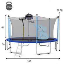 Load image into Gallery viewer, 15 FT Trampoline Combo Bounce Jump Safety Enclosure Net