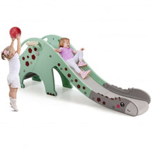 Load image into Gallery viewer, 3 in 1 Kids Climber Slide Play Set with Basketball Hoop-Green