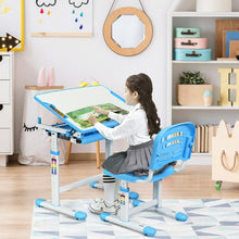 Load image into Gallery viewer, Height Adjustable Children’s Desk Chair Set -Blue