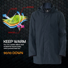 Load image into Gallery viewer, Men's�Interchange�3�in�1�Waterproof Detachable Ski�Jacket-Black-XXL