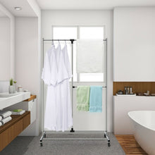 Load image into Gallery viewer, Heavy Duty Adjustable Rack Rolling Clothes Organizer On Wheels