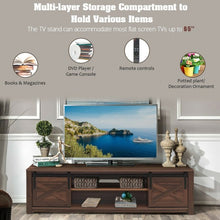 Load image into Gallery viewer, 65" Flat Sliding Barn Door TV Stand-Brown