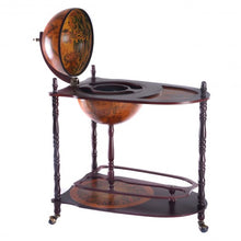 Load image into Gallery viewer, Vintage Globe Wine Stand Bottle Rack with Extra Shelf