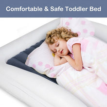 Load image into Gallery viewer, Inflatable Toddler Travel Bed with Safety Bumpers