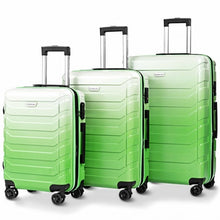 Load image into Gallery viewer, 3PCS Spinner Expandable Suitcase With TSA Lock-Green