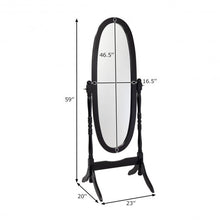 Load image into Gallery viewer, Swivel Full Length Ovel Mirror Free Standing Dressing-Black