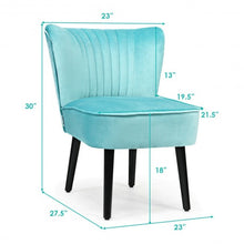 Load image into Gallery viewer, Set of 2 Armless Upholstered Leisure Accent Chair-Turquoise