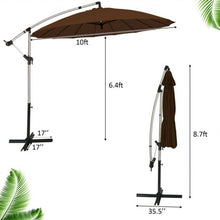 Load image into Gallery viewer, 10 Foot Patio Offset Umbrella Market Hanging Umbrella for Backyard Poolside Lawn Garden-Tan