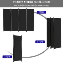 Load image into Gallery viewer, 4-Panel Room Divider Folding Privacy Screen-Black