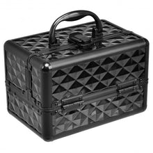 Load image into Gallery viewer, Beauty Cosmetic Makeup Case with Mirror & Extendable Trays-Black