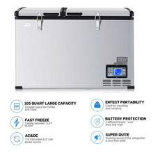Load image into Gallery viewer, 105-Quart Portable Electric Compressor Camping Cooler Refrigerator
