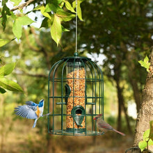 Load image into Gallery viewer, Squirrel-proof Caged Tube Wild Bird Feeder Outdoor Metal Seed Guard Deterrent