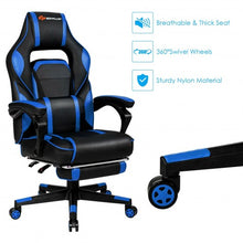 Load image into Gallery viewer, Massage Gaming Chair with Footrest and Lumbar Support