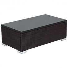 Load image into Gallery viewer, 5 PCS Patio Furniture Wicker Table Shelf Garden Sofa With Cushion