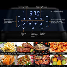 Load image into Gallery viewer, 19 QT Multi-functional Air Fryer Oven 1800W Dehydrator Rotisserie-Black