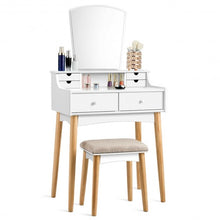 Load image into Gallery viewer, Vanity Table Set Dressing Table Cushioned Stool Makeup Table