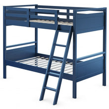 Load image into Gallery viewer, Twin Over Twin Bunk Bed Convertible 2 Individual Beds Wooden -Navy