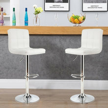 Load image into Gallery viewer, 1 PC Bar Stool Swivel Adjustable PU Leather Barstools Bistro Pub Chair-White