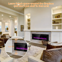 Load image into Gallery viewer, 50" Electric Fireplace Recessed Ultra Thin Wall Mounted Heater