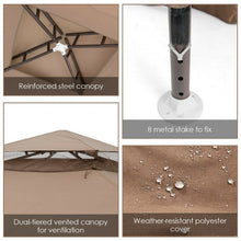 Load image into Gallery viewer, Canopy Gazebo Tent Shelter Garden Lawn Patio with Mosquito Netting-Coffee