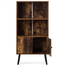 Load image into Gallery viewer, 2-Tier Retro Bookcase Bookshelf with 3 Compartment-Coffee