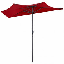 Load image into Gallery viewer, 9Ft Patio Bistro Half Round Umbrella -Wine
