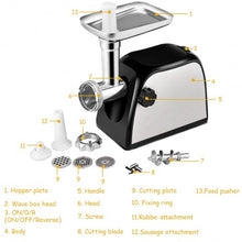 Load image into Gallery viewer, 2000W Stainless Steel Electric Meat Grinder Sausage Stuffer Maker