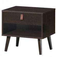 Load image into Gallery viewer, Nightstand Bedroom Table with Drawer Storage Shelf-Brown