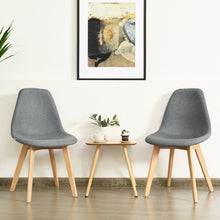 Load image into Gallery viewer, 2Pcs Modern Dining Chair Set with Wood Legs and Fabric Cushion Seat