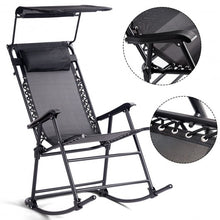 Load image into Gallery viewer, Zero Gravity Folding Rocking Chair Rocker Porch-Black