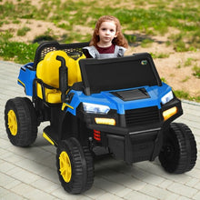 Load image into Gallery viewer, 12V Battery Powered Kids Ride On Dumpbed Truck RC-Blue