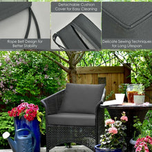 Load image into Gallery viewer, Deep Seat Chair Cushion Pads Set with Rope Belts for Indoor and Outdoor-Gray