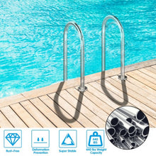 Load image into Gallery viewer, 2-Step Swimming Pool Ladder Stainless Steel with Non-Slip Steps