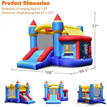 Load image into Gallery viewer, Castle Slide Inflatable Bounce House w/ Ball Pit & Basketball Hoop
