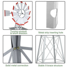 Load image into Gallery viewer, 8Ft Tall Windmill Ornamental Wind Wheel-Silver